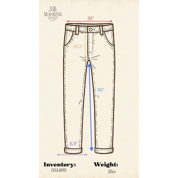 Tommy Hilfiger Men's W33x L30 Tan Straight Leg 5-Pocket Casual Denim Jeans - Picture 6 of 6